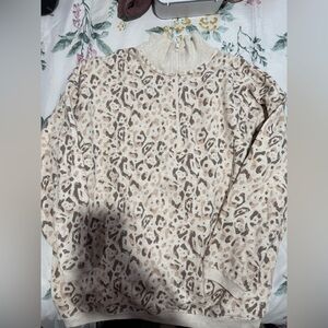 Aerie Cream and Brown Leopard Print Top